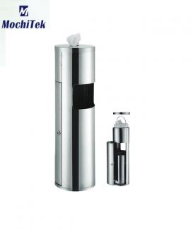 Free-Standing Hand Sanitizer Wet Wipes Dispenser Stand with trash can 